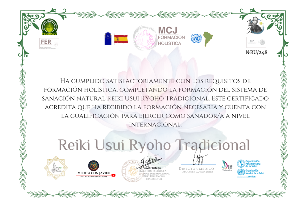 Reiki Uusi Ryoho 3 Certificado 8